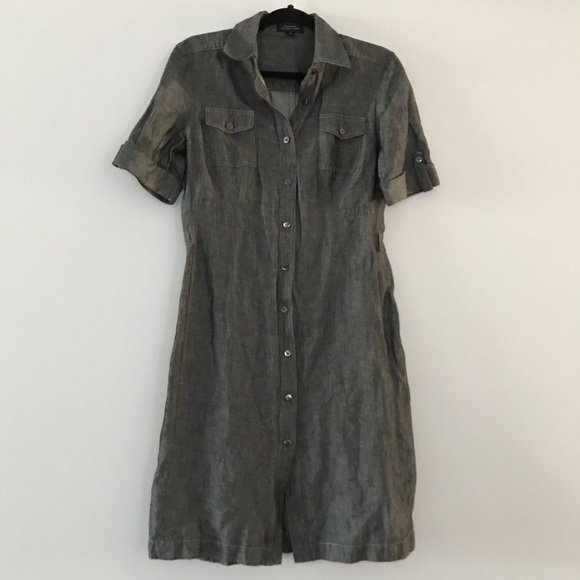 Tahari Gray denim Dress - Picture 1 of 6